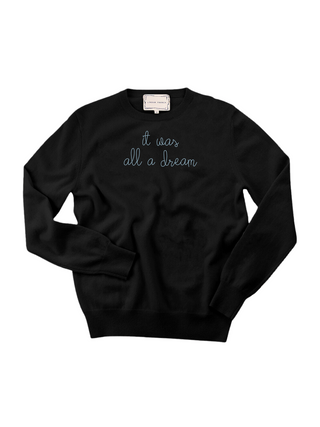 "it was all a dream" Women's Crewneck Cashmere Core LINGUA FRANCA NYC Black XS