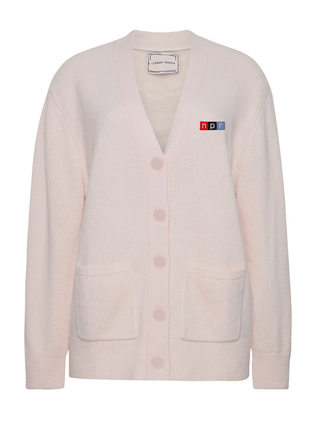 "npr block logo" Cluny Cardigan Wool Core LINGUA FRANCA NYC Pale Pink XS