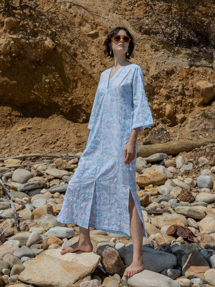 Petra Caftan White Multi / XS/SM Petra Caftan White Multi / XS/SM