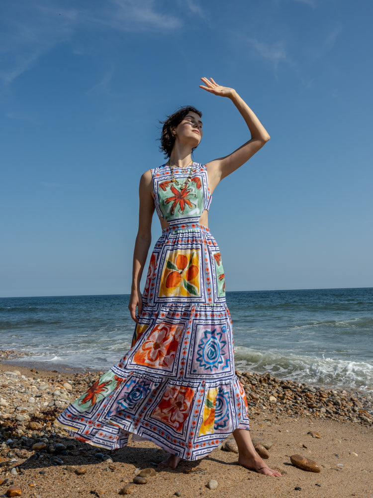 marcia maxi dress Marcia Maxi Dress in Green Wash Cotton Maxi