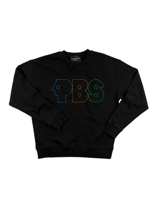 "pbs retro logo" Men's Sweatshirt Sweatshirt LINGUA FRANCA NYC Black S