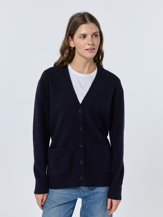 Custom Women's 100% Wool Cluny Cardigan Cashmere Core LINGUA FRANCA NYC