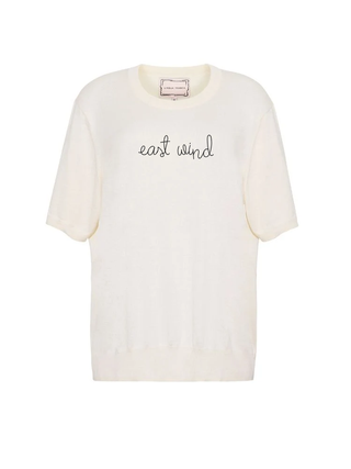 "east wind" Silk Cashmere Short Sleeve Crewneck
