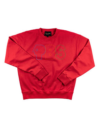 "pbs retro logo" Men's Sweatshirt Sweatshirt LINGUA FRANCA NYC Red S