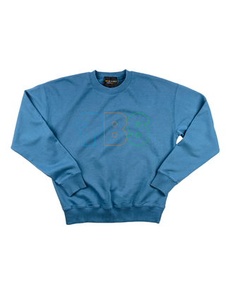 "pbs retro logo" Men's Sweatshirt Sweatshirt LINGUA FRANCA NYC Vintage Blue S