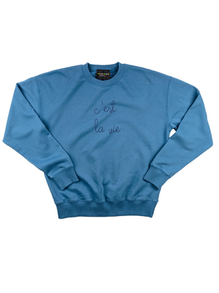 "c'est la vie" Women's Sweatshirt Sweatshirt Ecovest Vintage Blue XS 