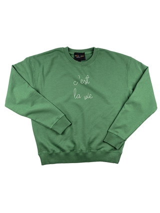 "c'est la vie" Women's Sweatshirt Sweatshirt Ecovest Vintage Green XS 