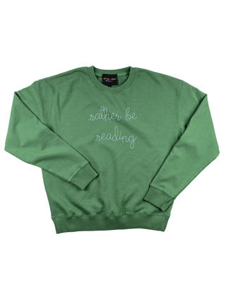 "rather be reading" Womens Sweatshirt Sweatshirt Ecovest Vintage Green XS 
