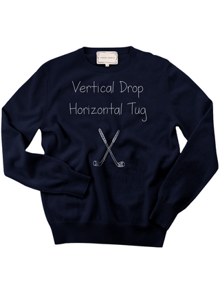 "vertical drop horizontal tug" Women's Crewneck
