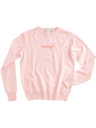 "enough" Crewneck Cashmere Core Donation10p Pale Pink XS