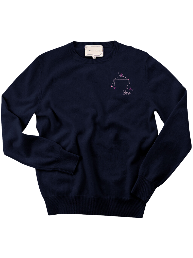 Custom Women's 100% Cashmere Zodiac Sweater – Lingua Franca NYC Custom Women's 100% Cashmere Zodiac Sweater – Lingua Franca NYC