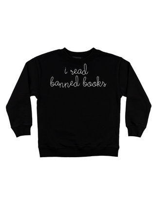 "i read banned books" kids' sweatshirt Sweatshirt Dubow 2T Black 