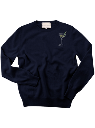 "olive martini" Women's Crewneck Cashmere Core LINGUA FRANCA NYC Navy XS