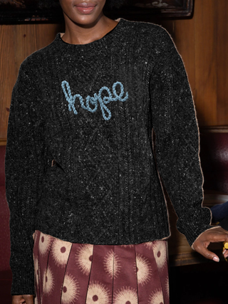 "hope" Bianca Crewneck CUSTOM LINGUA FRANCA NYC
