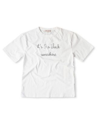 "it's 5 o'clock somewhere" T-Shirt  Lingua Franca White XS 