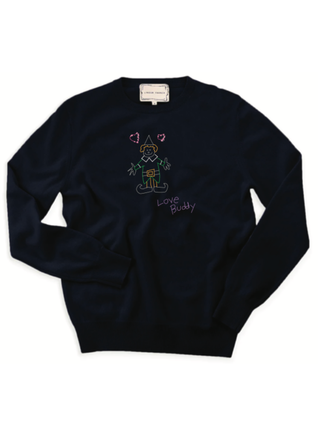 “Love Buddy Drawing” Cashmere Crewneck