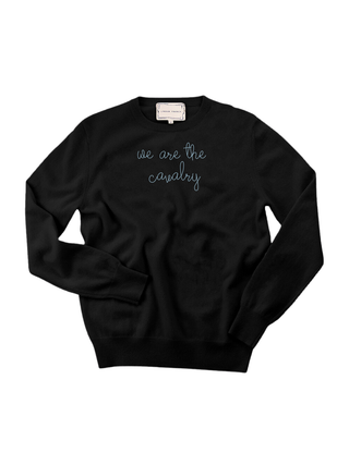 "we are the cavalry" Women's Crewneck Cashmere Core LINGUA FRANCA NYC Black XS