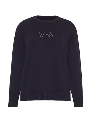 "witch" Maxine Sweater Cotton Cashmere LINGUA FRANCA NYC Black XS