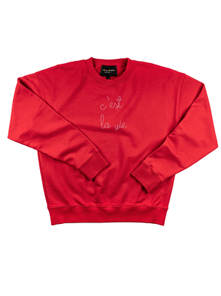 "c'est la vie" Women's Sweatshirt Sweatshirt Ecovest Red XS 