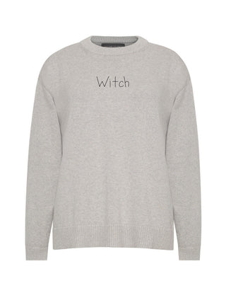 "witch" Maxine Sweater Cotton Cashmere LINGUA FRANCA NYC Smoke XS