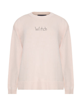 "witch" Maxine Sweater Cotton Cashmere LINGUA FRANCA NYC Pale Pink XS