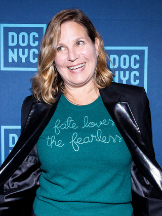 "fate loves the fearless" Women's Crewneck Cashmere Core LINGUA FRANCA NYC