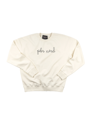 "pbs nerd" Men's Sweatshirt Sweatshirt LINGUA FRANCA NYC Cream S