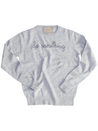 "do something" Crewneck Sweater LINGUA FRANCA NYC Smoke XS 