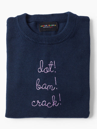 "dot! bam! crack!" Maxine Sweater Cotton Cashmere LINGUA FRANCA NYC