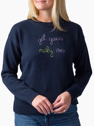 "get your mahj on" Maxine Sweater Cotton Cashmere LINGUA FRANCA NYC