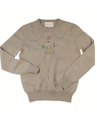 “Love Buddy Drawing” Cashmere Crewneck