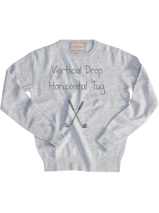 "vertical drop horizontal tug" Women's Crewneck