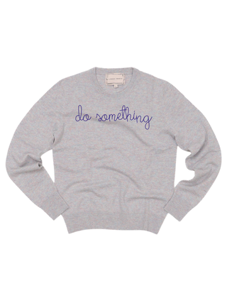 "do something" Crewneck Sweater LINGUA FRANCA NYC Heather XS 