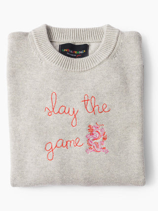 "slay the game" Maxine Sweater Cotton Cashmere LINGUA FRANCA NYC