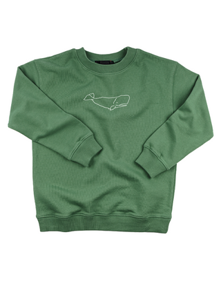 "whale" Kids' Sweatshirt Sweatshirt Ecovest Vintage Green 2T 