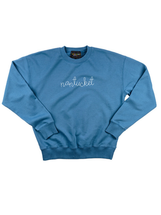 "nantucket" Women's Sweatshirt Sweatshirt Ecovest Vintage Blue XS 