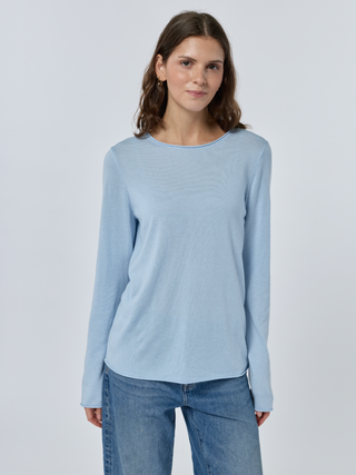 Sans Stitching Silk Cashmere Crewneck Sea