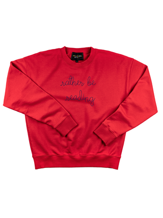 "rather be reading" Womens Sweatshirt Sweatshirt Ecovest Red XS 