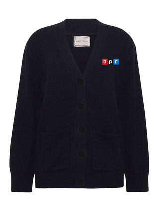 "npr block logo" Cluny Cardigan Cashmere Core LINGUA FRANCA NYC Navy XS