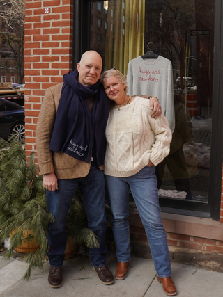 "hugs and resistance" Scarf Cashmere Core LINGUA FRANCA NYC