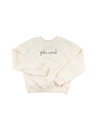 "pbs nerd" Kids' Sweatshirt Sweatshirt LINGUA FRANCA NYC Cream 2T