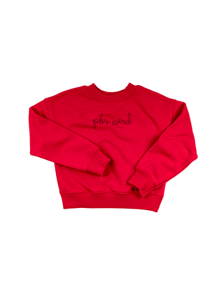 "pbs nerd" Kids' Sweatshirt Sweatshirt LINGUA FRANCA NYC Red 2T