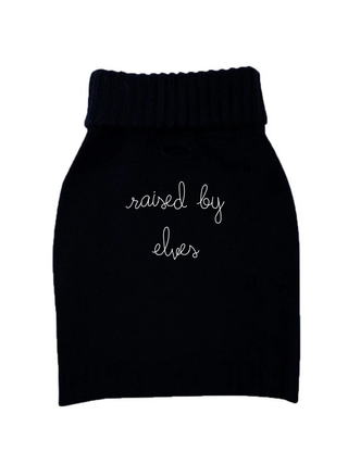 “raised by elves” Wool Dog Sweater