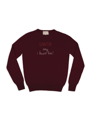 “SANTA! omg i know him!” Cashmere Crewneck