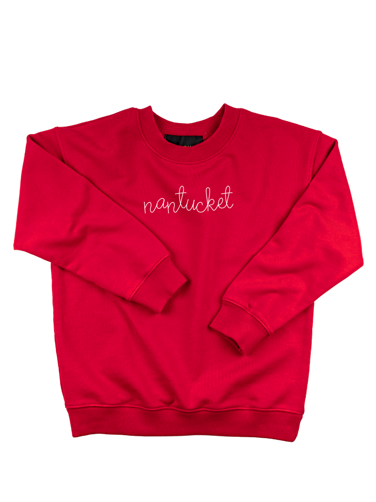 Embroidered Nantucket Kids Sweatshirt 100 Organic Cotton Lingua Franca NYC