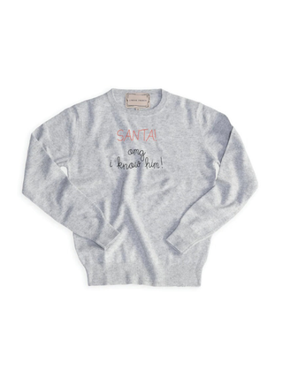 “SANTA! omg i know him!” Cashmere Crewneck