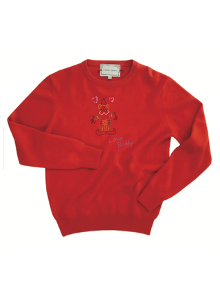 “Love Buddy Drawing” Cashmere Crewneck