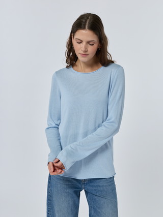 Sans Stitching Silk Cashmere Crewneck Sea