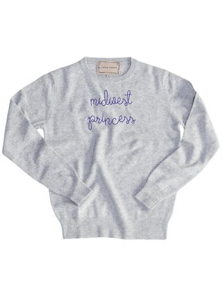 "midwest princess" Crewneck Sweater LINGUA FRANCA NYC Smoke XS 