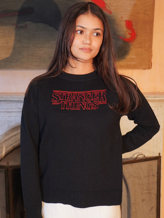 "stranger things logo" Maxine Sweater Cotton Cashmere LINGUA FRANCA NYC